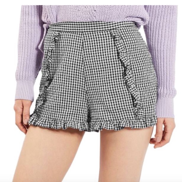topshop gingham shorts